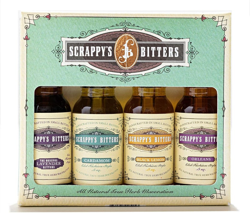 Scrappy's Bitters The New Classics Gift Set - 4 Organic Bitters (Lavender, Cardamom, Black Lemon, Orleans) - 0.5oz Each - Image 1